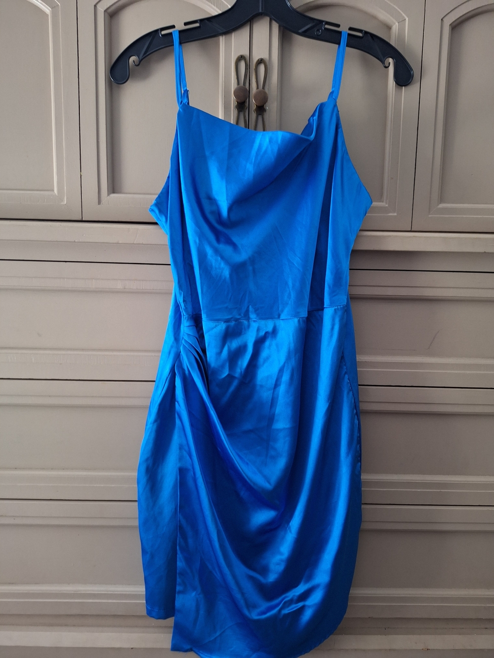 Blue Satin Mini Dress Size S